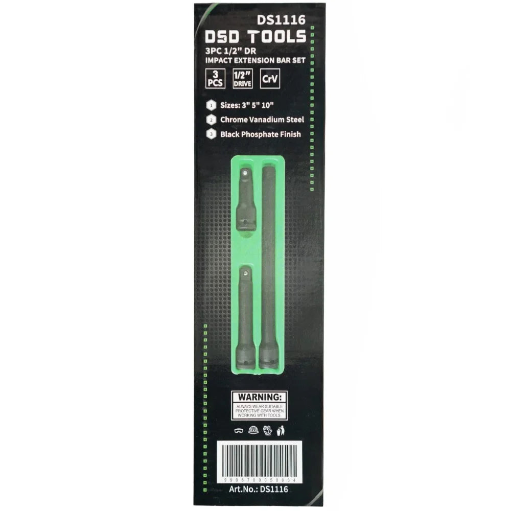 1/2" PAVAROS SMŪGINIŲ PRAILGINTUVŲ RINKINYS, 3VNT DS1116