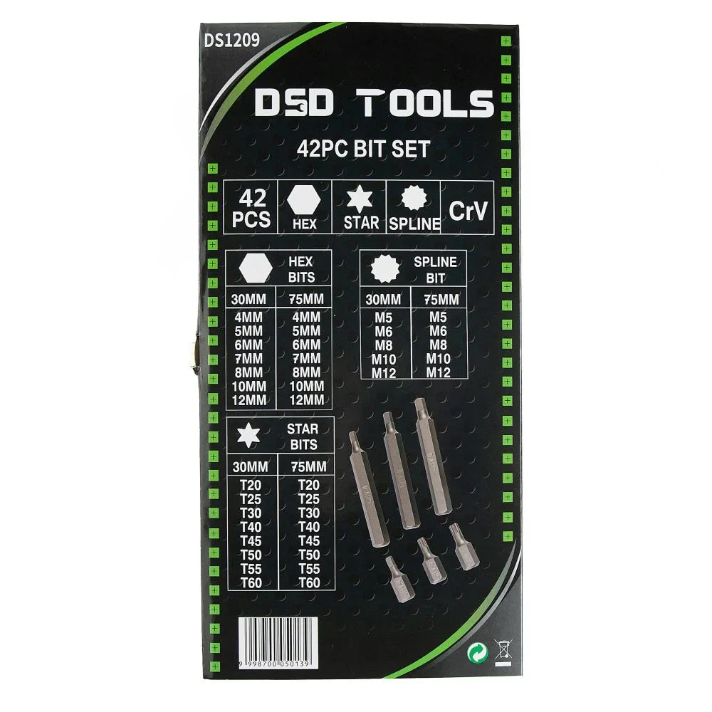 ANTGALIŲ "HEX, TORX,SPLINE" RINKINYS,42 VNT. DS1209
