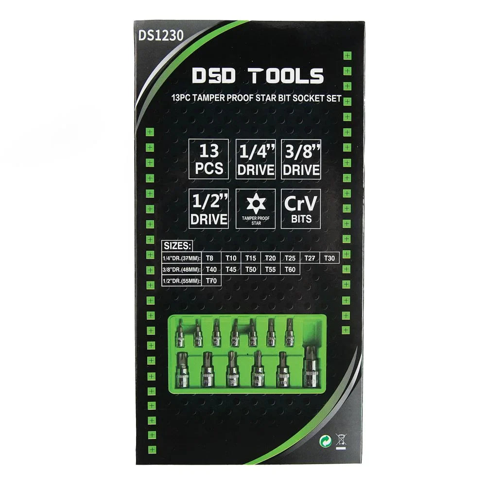 ŽVAIGŽDINIŲ "TORX" GALVUČIŲ-ANTGALIŲ KOMPLEKTAS, 13VNT. DS1230