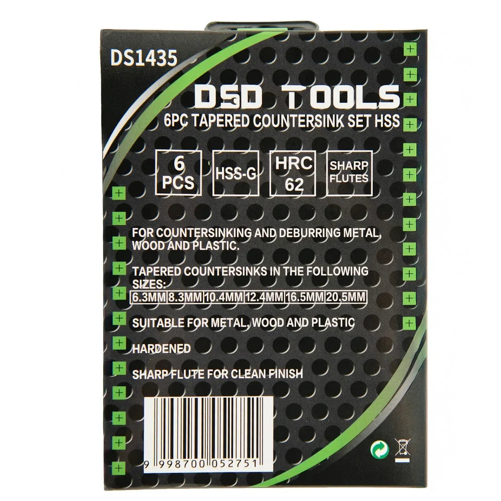 6 VNT. KŪGINIŲ ĮGILINIMO GRĄŽTŲ RINKINYS HSS 6.3 - 20.5 mm DS1435