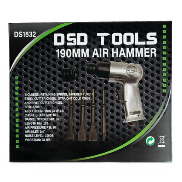 190 mm pneumatinis plaktukas – 3 500 smūgių/min. DS1532