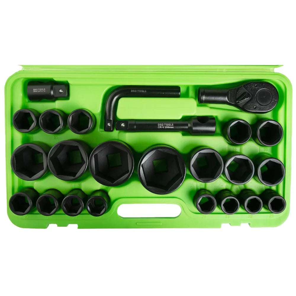 26 VNT. 3/4″ IR 1″ 6 KAMPŲ STANDARTINIŲ SMŪGINIŲ GALVUČIŲ RINKINYS DS1148