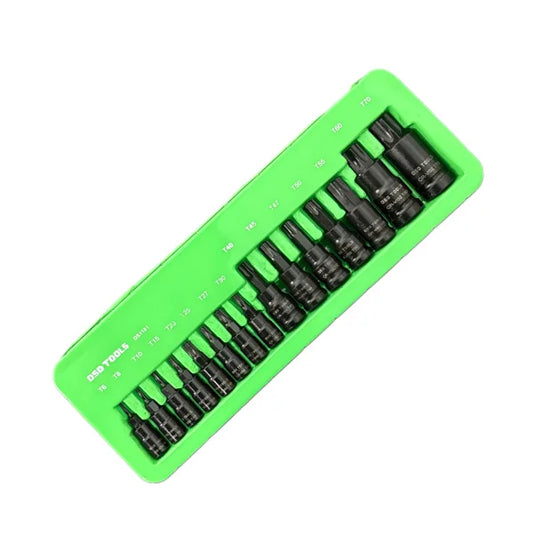 15 DALIŲ SMŪGINIŲ TORX ANTGALIŲ GALVUČIŲ RINKINYS – 1/4 3/8 1/2 PAVAROMS DS1181
