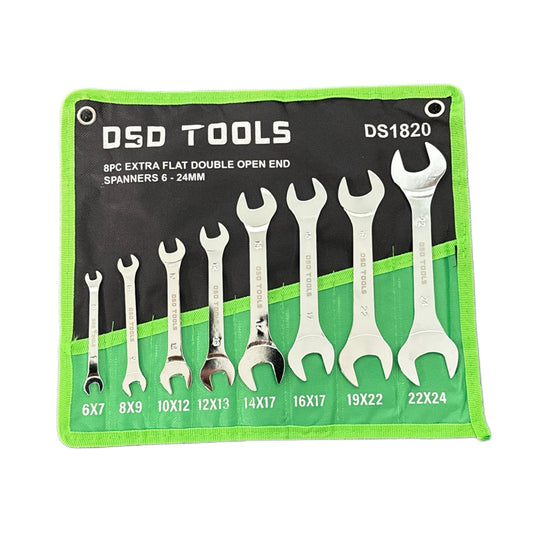 8 DALIŲ YPAČ PLOKŠTI DVIGALIŲ ATVIRŲ VERŽLIARAKČIŲ KOMPLEKTAS 6 - 23 mm DS1820