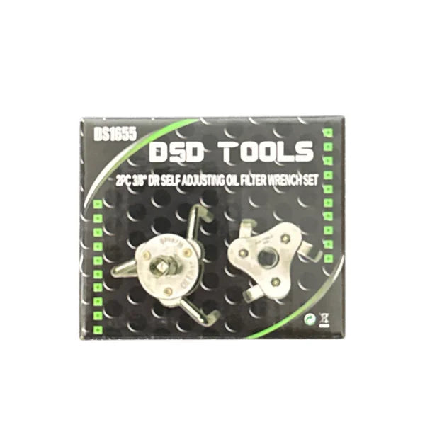 2 dalių 3/8″ pavaros savaime prisitaikančių alyvos filtrų raktų rinkinys DS1655