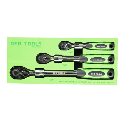 3 VNT. TELESKOPINIŲ TERKŠLIŲ RINKINYS 1/4″, 3/8″ IR 1/2″  DS1085