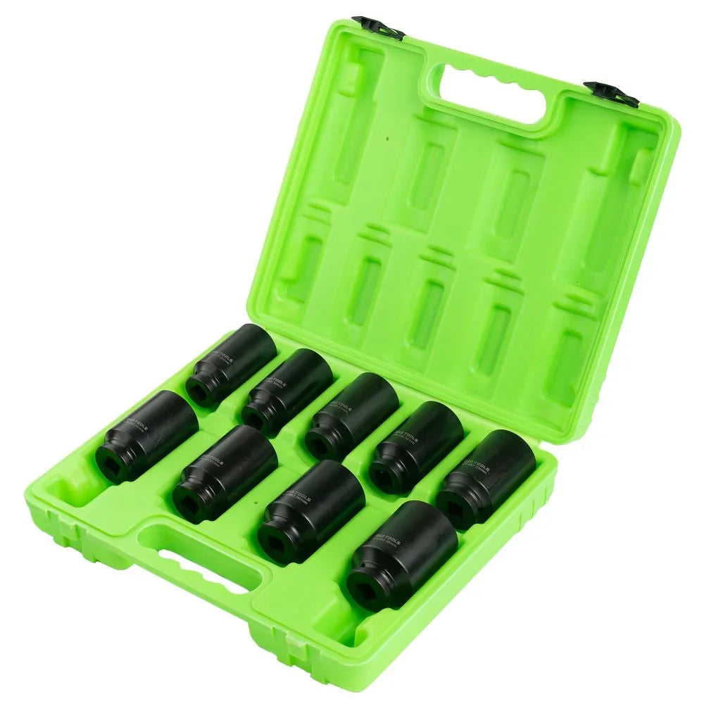 1/2" PAVAROS 6 BRIAUNŲ HEX GILIOS SMŪGINĖS RATO VERŽLIŲ GALVUTĖS ,9VNT DS1114