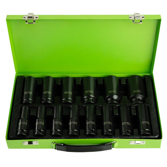 1/2" SMŪGINIŲ GILIŲ GALVUČIŲ KOMPLEKTAS, METRINIS 10 - 30 MM, 14VNT DS1150