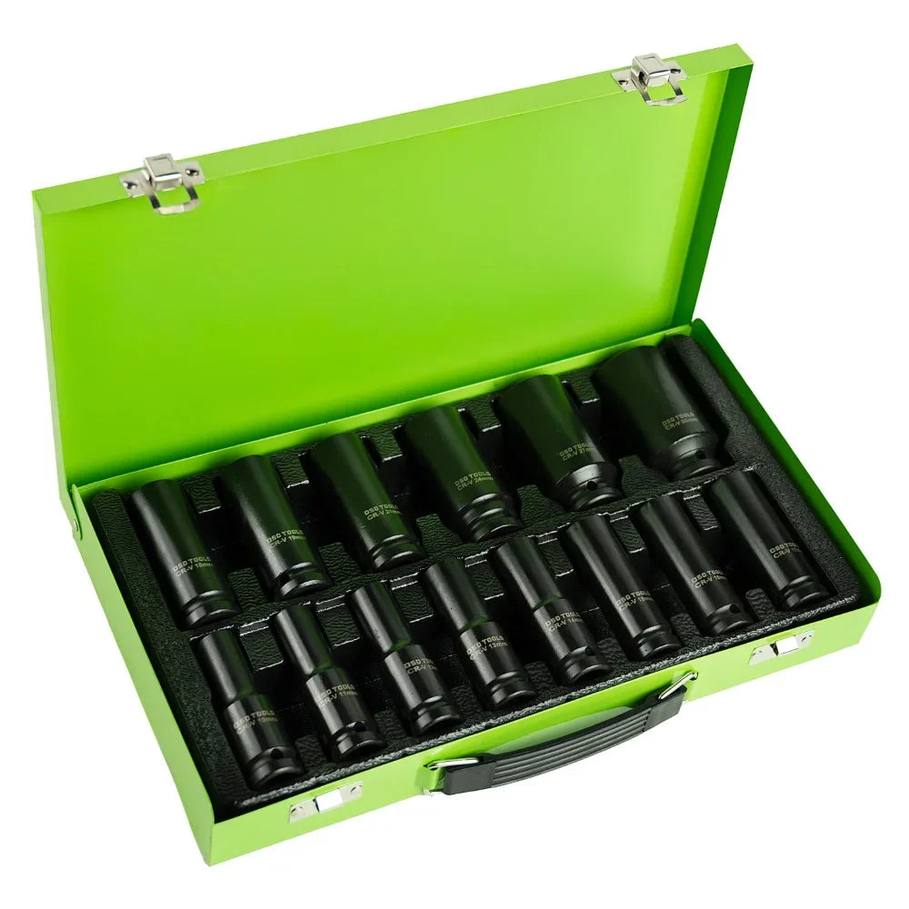 1/2" SMŪGINIŲ GILIŲ GALVUČIŲ KOMPLEKTAS, METRINIS 10 - 30 MM, 14VNT DS1150