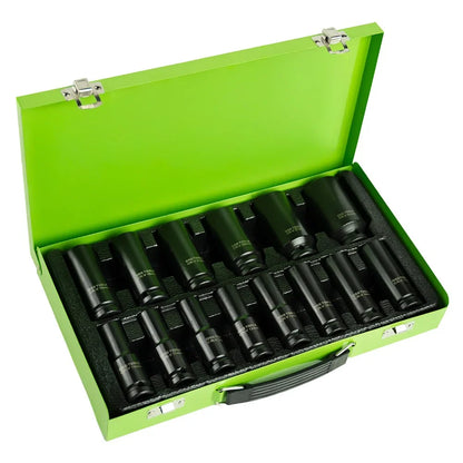 1/2" SMŪGINIŲ GILIŲ GALVUČIŲ KOMPLEKTAS, METRINIS 10 - 30 MM, 14VNT DS1150