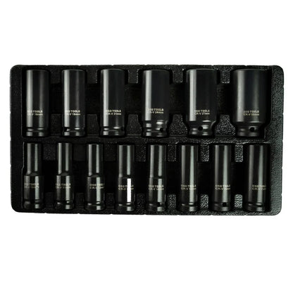 1/2" SMŪGINIŲ GILIŲ GALVUČIŲ KOMPLEKTAS, METRINIS 10 - 30 MM, 14VNT DS1150