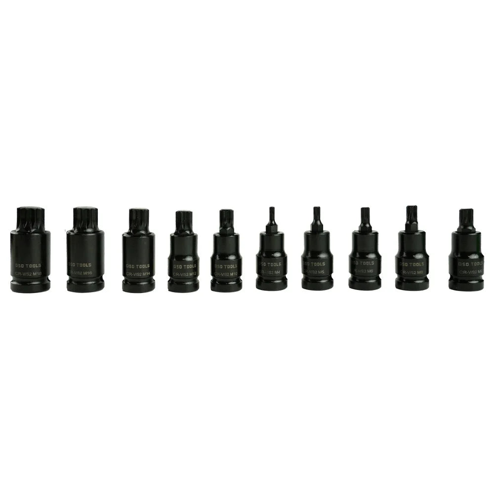 1/2" PAVAROS SMŪGINĖS ''SPLINE'' ANTGALIAI-GALVUTĖS 10 VNT. DS1169