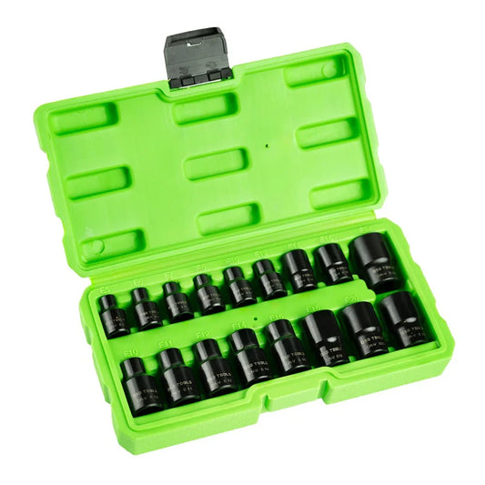 3/8" 1/2" PAVARŲ "E-STAR" GALVUČIŲ RINKINYS,17VNT. DS1175