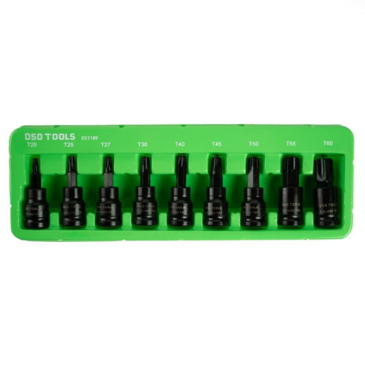 3/8" PAVAROS SMŪGINĖS "TORX" GALVUTĖS-ANTGALIAI, 9VNT. DS1189