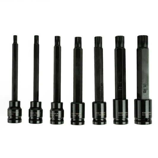 3/8" PAVAROS ITIN ILGŲ SMŪGINIŲ "SPLINE" GALVUČIŲ-ANTGALINIŲ RINKINYS ,7VNT.DS1195