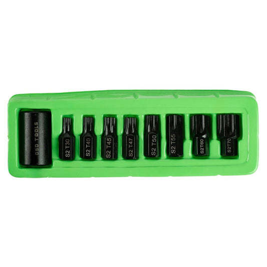 1/2" DRIVE IMPACT "TORX" STAR BIT SET WITH 1/2" BIT HOLDER 9 PCS. DS1200