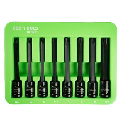 3/8" PAVAROS ITIN ILGAS SMŪGINIŲ "TORX"APSAUGINIŲ ŽVAIGŽDUTINIŲ GALVUČIŲ-ANTGALIŲ  RINKINYS, 8VNT. DS1202