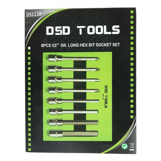 1/2" DRIVE HEX BIT SOCKET SET, 8PC. DS1218