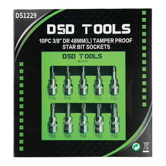 3/8" DRIVE 48 MM STAR "TORX" BITS, 10 PCS DS1229