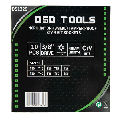 3/8" PAVAROS 48 MM ŽVAIGŽDINĖS "TORX" GALVUTĖS-ANGALIAI ,10VNT DS1229