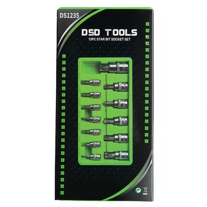 ŽVAIGŽDUTINIŲ "TORX" GALVUČIŲ-ANTGALIŲ  RINKINYS,13 VNT.  DS1235