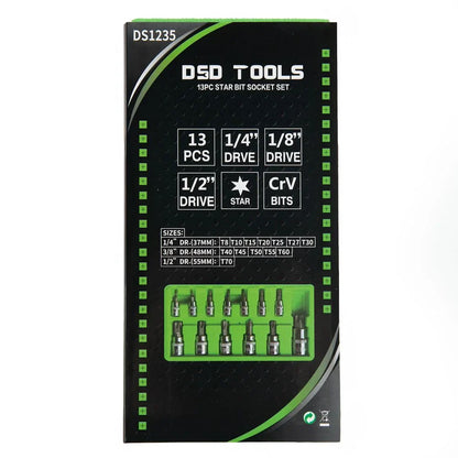 ŽVAIGŽDUTINIŲ "TORX" GALVUČIŲ-ANTGALIŲ  RINKINYS,13 VNT.  DS1235