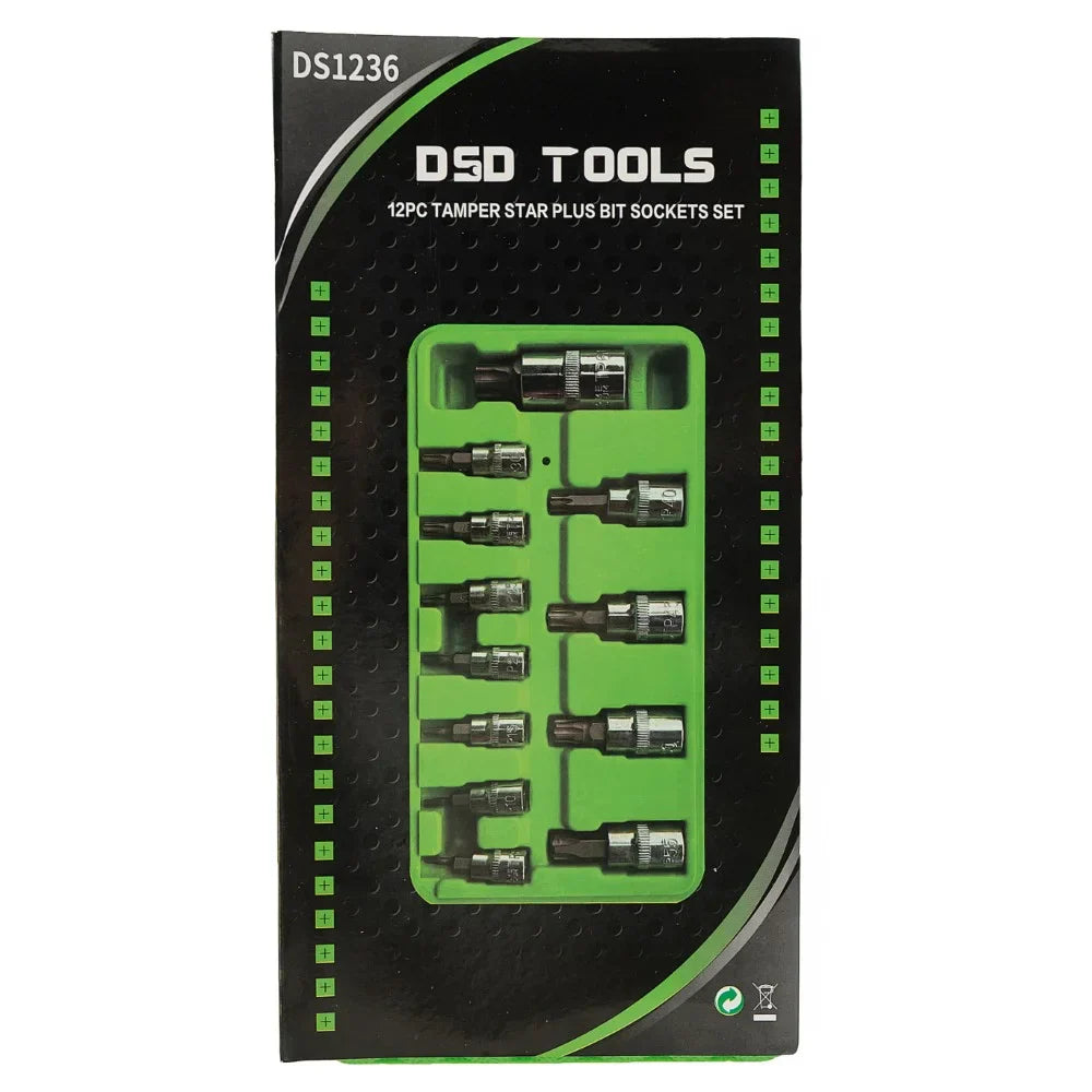 „STAR PLUS“ "TORX" GALVUČIŲ-ANTGALIŲ RINKINYS 1/4", 3/8", 1/2' PAVAROS, 12VNT DS1236