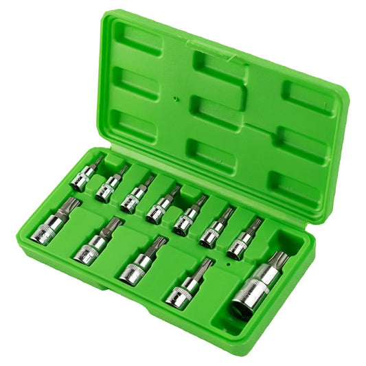 STAR PLUS TORX SOCKET AND BIT SET 1/4", 3/8", 1/2" DRIVE, 12PC DS1236