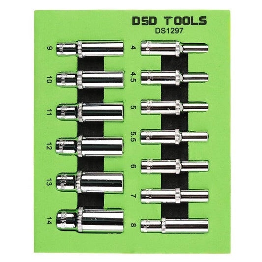 13 VNT. 1/4"  GILUMINĖS GALVUTĖS 4-14 MM DS1297