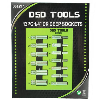 13 VNT. 1/4"  GILUMINĖS GALVUTĖS 4-14 MM DS1297