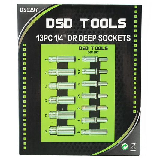 13 VNT. 1/4"  GILUMINĖS GALVUTĖS 4-14 MM DS1297