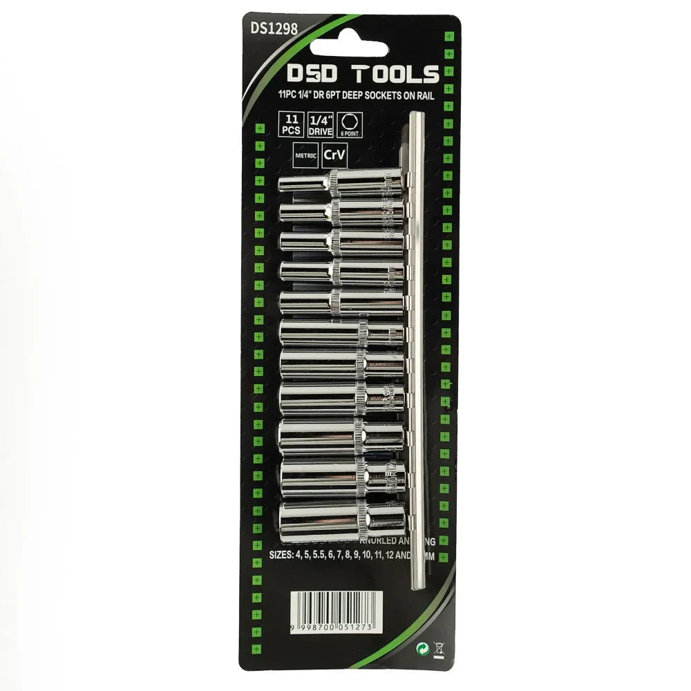 11 VNT. 1/4"  6-KAMPĖS GILIOSIOS GALVUTĖS ANT BĖGELIO DS1298