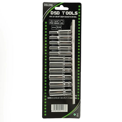 11 VNT. 1/4"  6-KAMPĖS GILIOSIOS GALVUTĖS ANT BĖGELIO DS1298