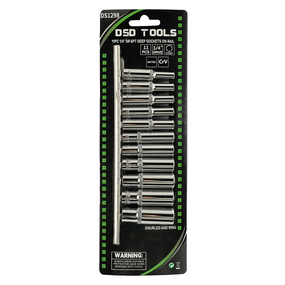 11 VNT. 1/4"  6-KAMPĖS GILIOSIOS GALVUTĖS ANT BĖGELIO DS1298