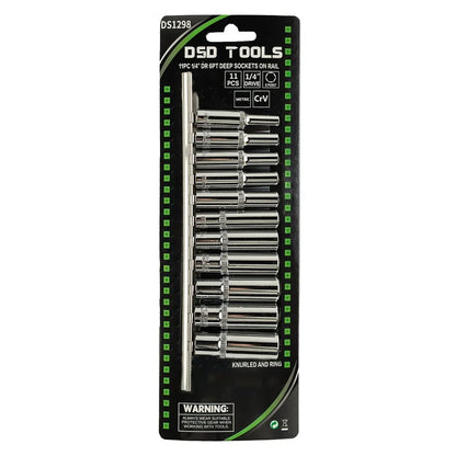 11 VNT. 1/4"  6-KAMPĖS GILIOSIOS GALVUTĖS ANT BĖGELIO DS1298