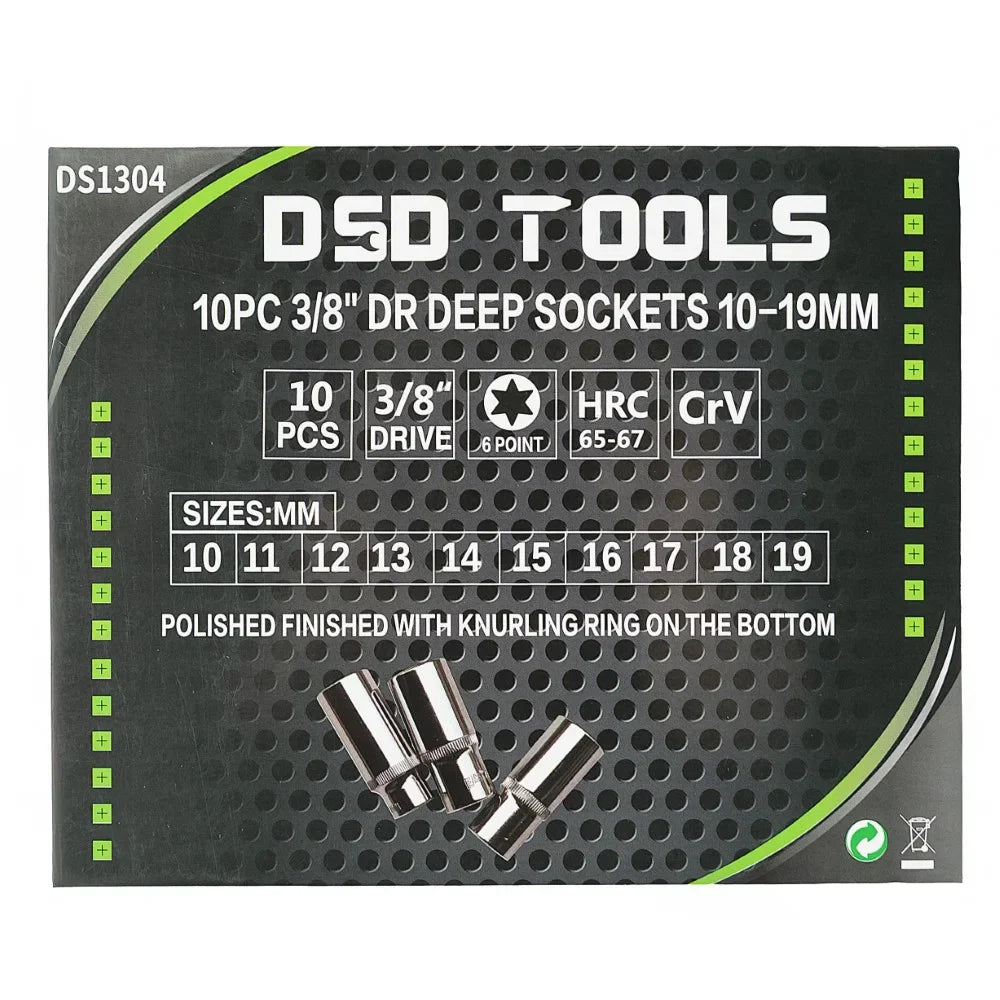 10 VNT. 3/8"  GILIOS GALVUTĖS 10-19MM DS1304