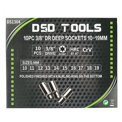 10 VNT. 3/8"  GILIOS GALVUTĖS 10-19MM DS1304