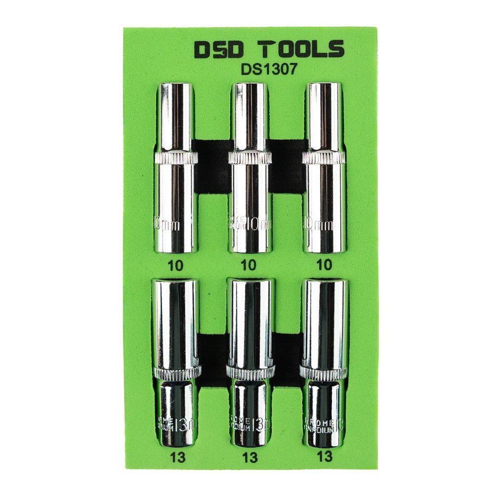 6 VNT. 3/8"  10MM + 13MM 6B GILIOS GALVUTĖS DS1307