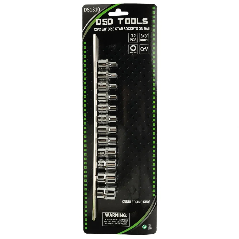 12 VNT. 3/8"  E ŽVAIGŽDUTĖS GALVUTĖS ANT LAIKIKLIO DS1310