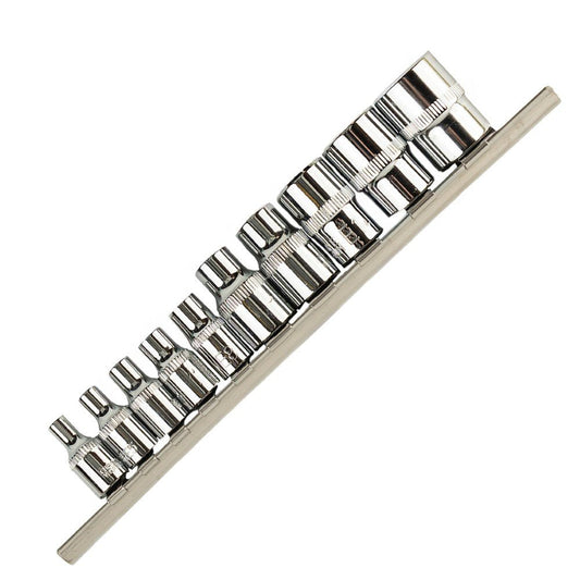 10 PC. 1/4" AND 3/8" E-TORX SOCKETS ON RAIL DS1313