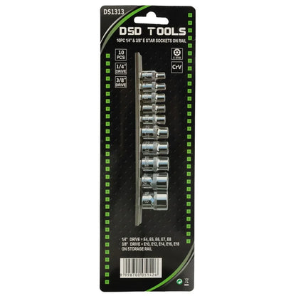 10 VNT. 1/4" IR 3/8" E ŽVAIGŽDINĖS GALVUTĖS ANT LAIKIKLIO DS1313