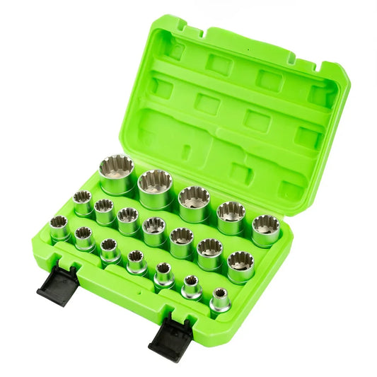 19 PCS. 1/2" DRIVE "GEAR LOCK" SOCKETS 8–32 MM DS1316