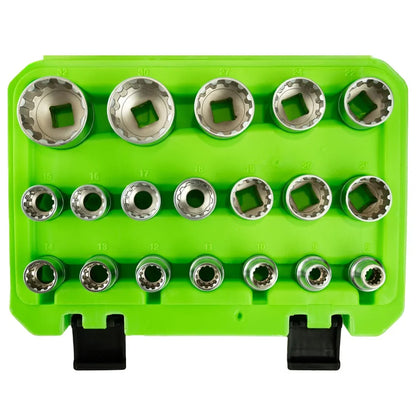 19 VNT. 1/2" JUNGTIES  „GEAR LOCK“ GALVUTĖS 8–32 MM DS1316