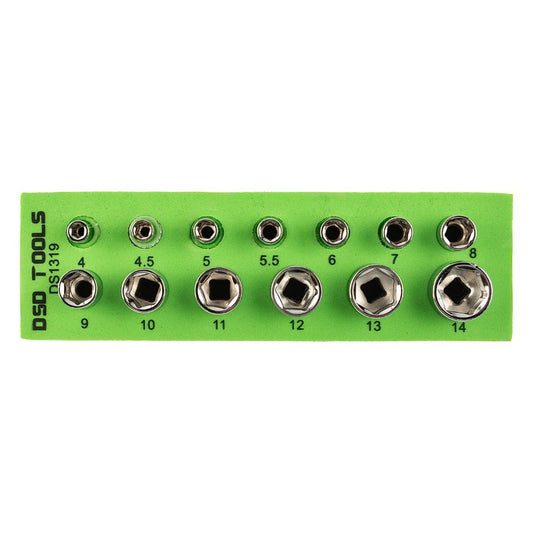 13 PCS. 1/4" DR SHORT SOCKETS 4-14 mm DS1319