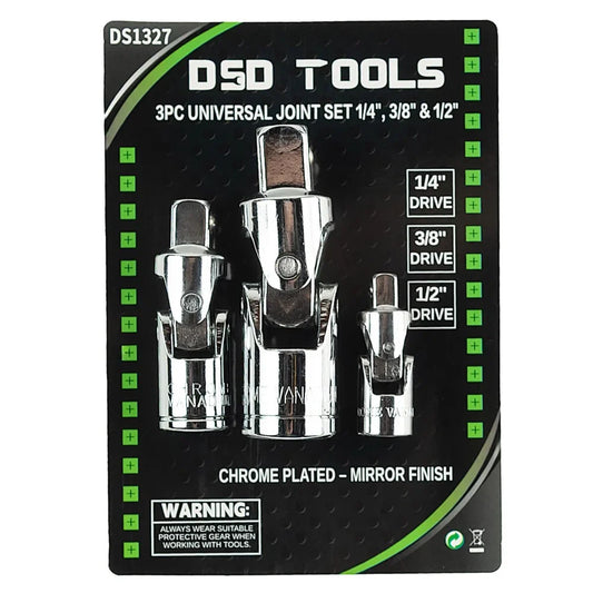 3 VNT. UNIVERSALIŲ ŠARNYRŲ RINKINYS 1/4", 3/8" ir 1/2" DS1327