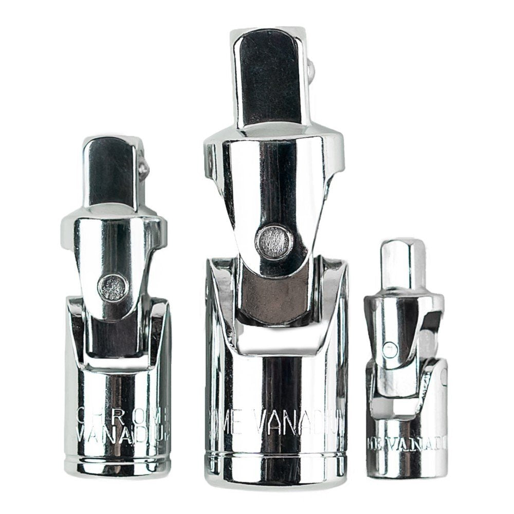 3 VNT. UNIVERSALIŲ ŠARNYRŲ RINKINYS 1/4", 3/8" ir 1/2" DS1327