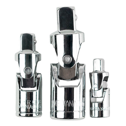 3 VNT. UNIVERSALIŲ ŠARNYRŲ RINKINYS 1/4", 3/8" ir 1/2" DS1327