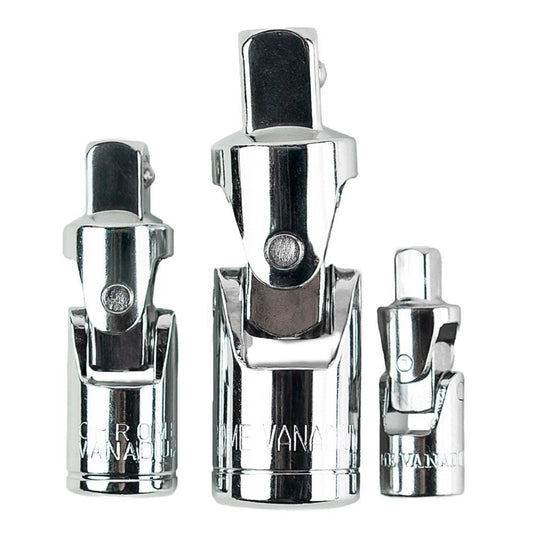 3 VNT. UNIVERSALIŲ ŠARNYRŲ RINKINYS 1/4", 3/8" ir 1/2" DS1327