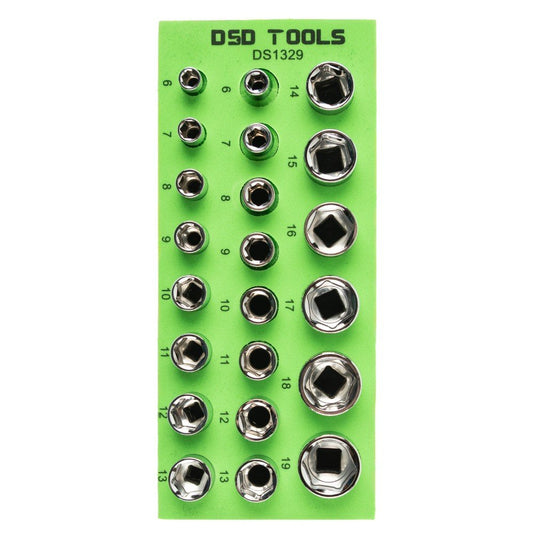 22 PC. 1/4" and 3/8" SUPER LOCK SOCKETS DS1329