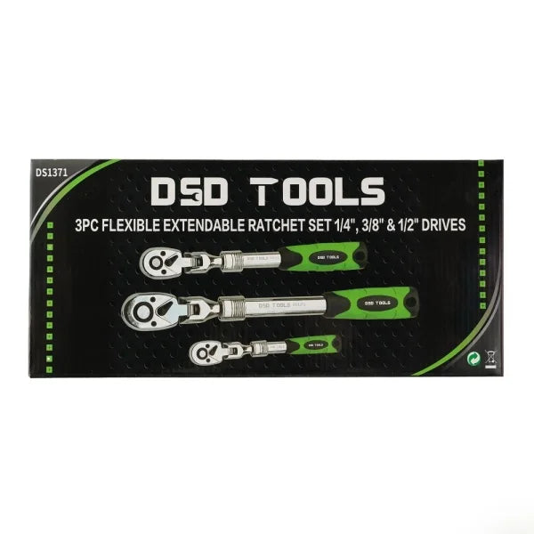 3 VNT. LANKSČIŲ TELESKOPINIŲ TERKŠLIŲ RINKINYS 1/4″, 3/8″ IR 1/2″  DS1371
